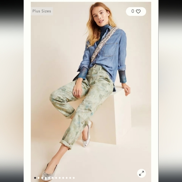 Anthropologie Pants - Anthropologie Watercolor The Wanderer Camo Cargo Carpenter Painters Jeans